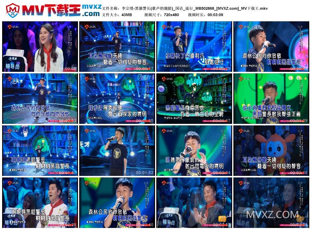 李宗璞-黑猫警长(歌声的翅膀)_国语_流行_MB502868